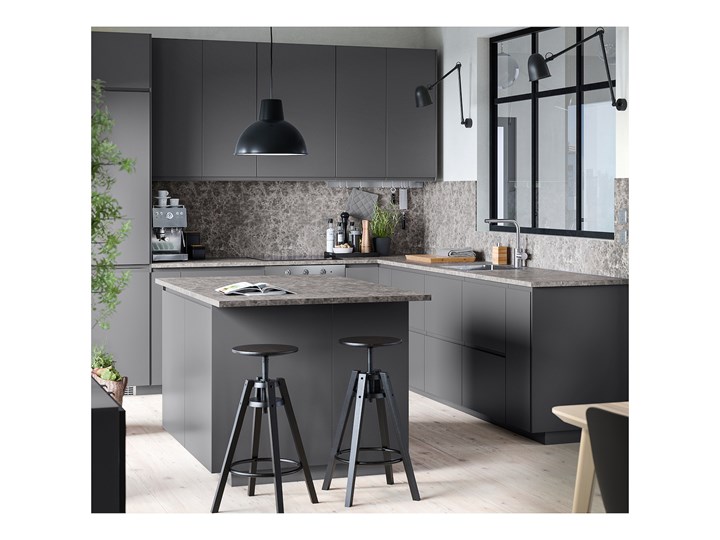 IKEA EKBACKEN Blat, Ciemnoszary imitacja marmuru/laminat, 186x2.8 cm Kategoria Blaty kuchenne