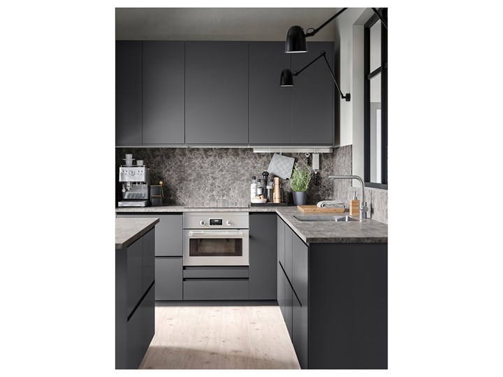 IKEA EKBACKEN Blat, Ciemnoszary imitacja marmuru/laminat, 186x2.8 cm Kategoria Blaty kuchenne