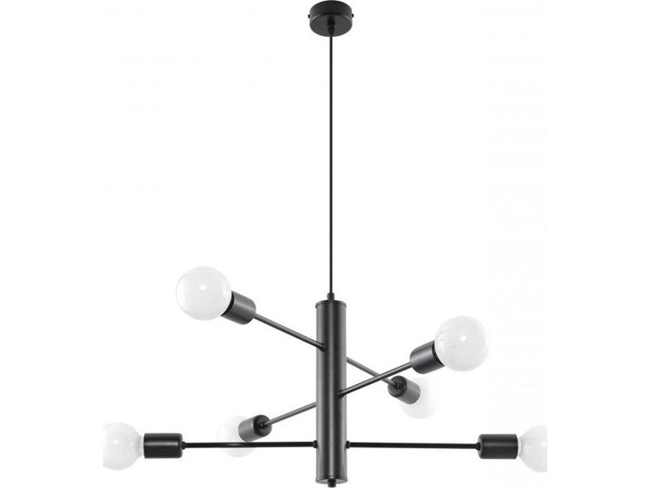 Lampa wisząca Duomo 60x60 cm 6D czarna Żyrandol Lampa druciana Stal Metal Pomieszczenie Salon
