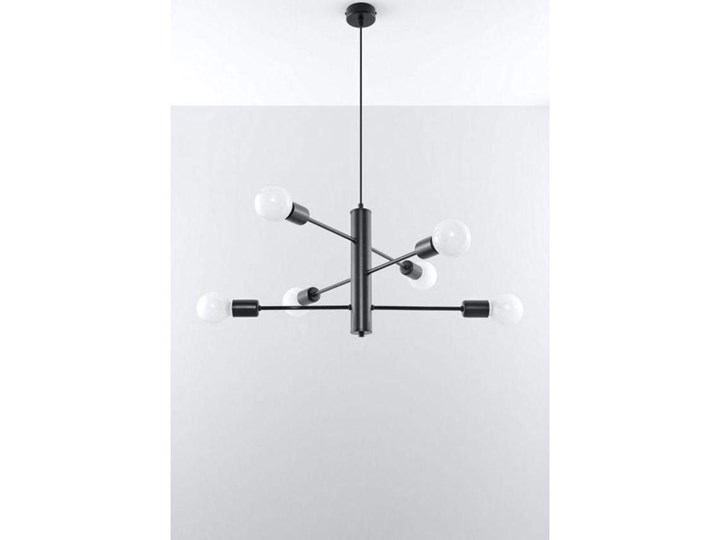 Lampa wisząca Duomo 60x60 cm 6D czarna Stal Lampa druciana Metal Żyrandol Styl Nowoczesny Pomieszczenie Biuro i pracownia