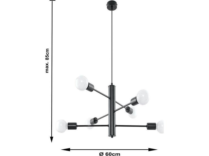 Lampa wisząca Duomo 60x60 cm 6D czarna Lampa druciana Metal Stal Żyrandol Kategoria Lampy wiszące