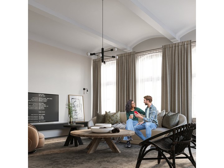 Lampa wisząca Duomo 60x60 cm 6D czarna Kolor Czarny Stal Lampa druciana Żyrandol Metal Pomieszczenie Biuro i pracownia