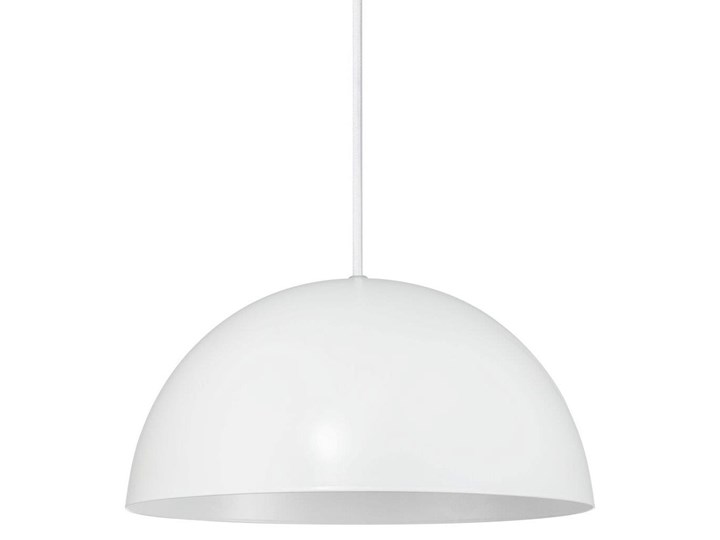 Lampa wisząca metalowa biała Ø30x15 cm Tkanina Kolor Biały