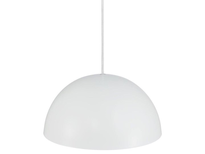 Lampa wisząca metalowa biała Ø30x15 cm Tkanina Kolor Biały