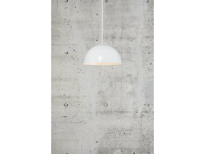 Lampa wisząca metalowa biała Ø30x15 cm Tkanina Kolor Biały Kategoria Lampy wiszące