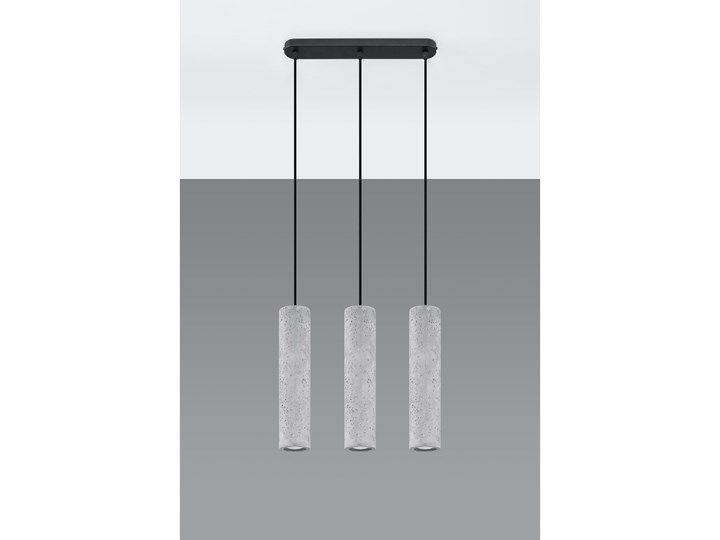 Lampa wisząca 3-punktowa klosz betonowy 40x100 cm Lampa z kloszem Styl Nowoczesny