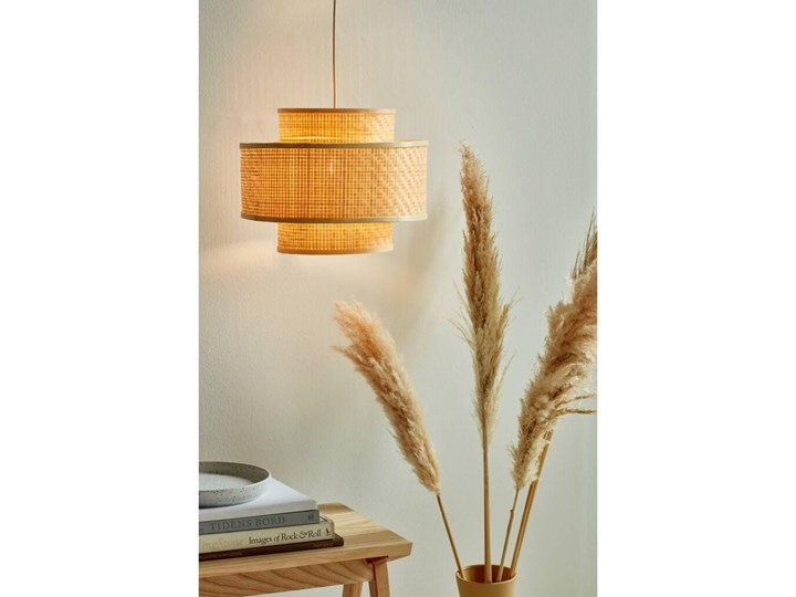 Lampa wisząca Ø35x28 cm Ø35x28 cm bambusowy klosz Drewno Lampa z kloszem Kategoria Lampy wiszące Kolor Beżowy