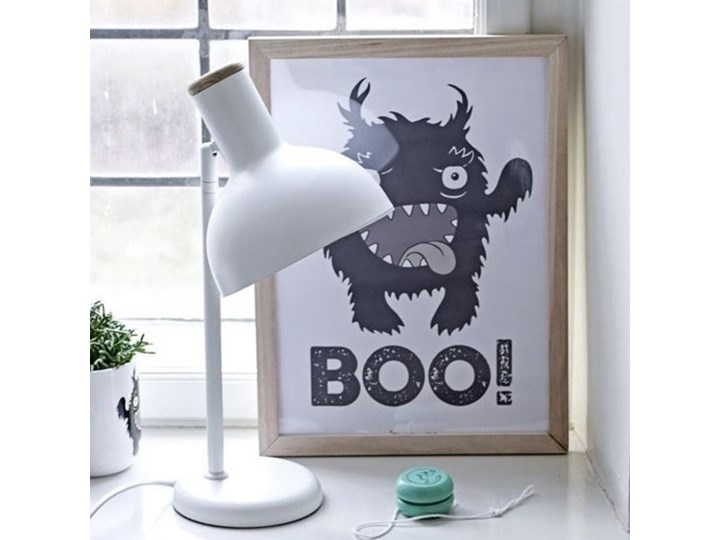 Plakat czarny potworek białe tło 30x40 cm Kolor Biały Kategoria Pozostałe dekoracje pokoju dziecka