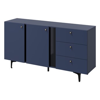 SELSEY Komoda dwudrzwiowa Colours z szufladami 160 cm granatowa