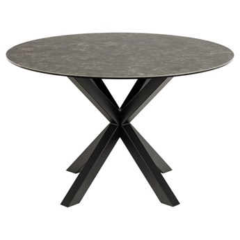 SELSEY Stół do jadalni okrągły Kardema 119 cm czarna ceramika