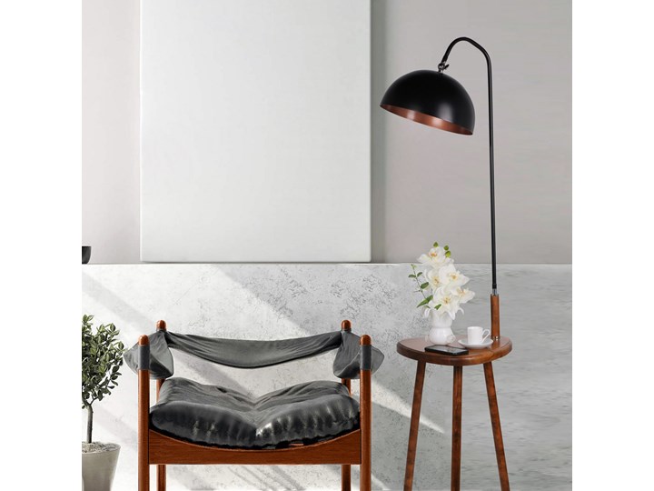 SELSEY Lampa podłogowa ze stolikiem Sehobi 160 cm Lampa z kloszem Lampa ze stolikiem Metal Pomieszczenie Sypialnia