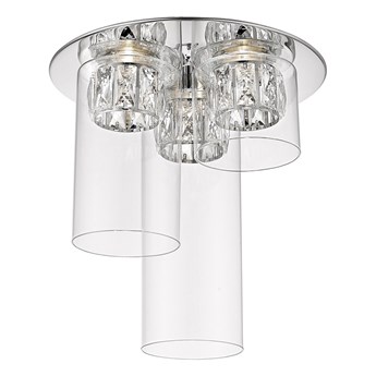SELSEY Lampa sufitowa Isauras x3 srebrna średnica 33 cm