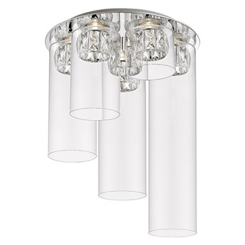 SELSEY Lampa sufitowa Isauras x5 srebrna średnica 38 cm