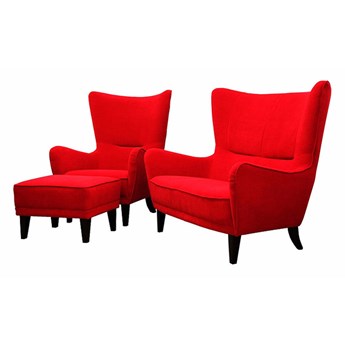 SELSEY Komplet wypoczynkowy Mons sofa i fotel z podnóżkiem