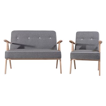 SELSEY Komplet wypoczynkowy MidCentury sofa i dwa fotele