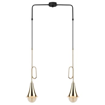 SELSEY Lampa sufitowa Fiertsy x2 w kształcie trąbki z regulacją złota