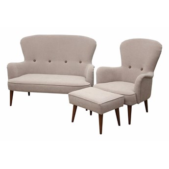 SELSEY Komplet wypoczynkowy Zardab sofa i fotel z podnóżkiem