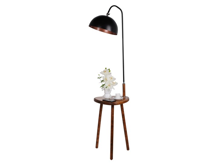 SELSEY Lampa podłogowa ze stolikiem Sehobi 160 cm Lampa z kloszem Pomieszczenie Salon Lampa ze stolikiem Metal Pomieszczenie Sypialnia