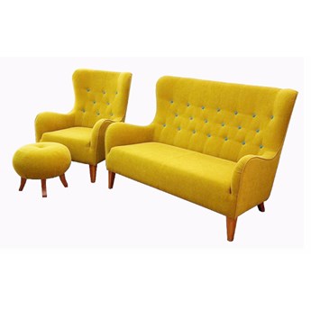 SELSEY Komplet wypoczynkowy Floreto sofa i fotel z podnóżkiem