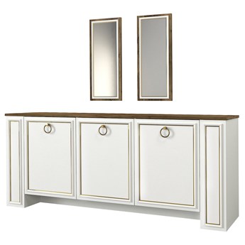 SELSEY Zestaw Tiello konsola i dwa lustry w stylu klasycznym biały