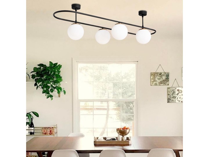 SELSEY Lampa sufitowa Flawls x4 czarna Metal Kolor Czarny Okrągłe Ilość źródeł światła 4 źródła