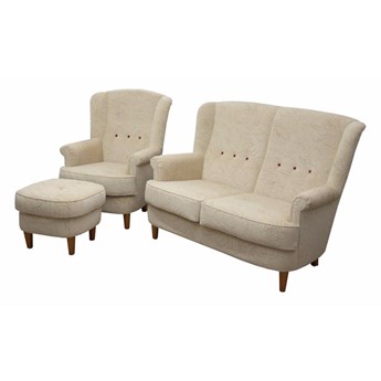 SELSEY Komplet wypoczynkowy Galla sofa i fotel z podnóżkiem