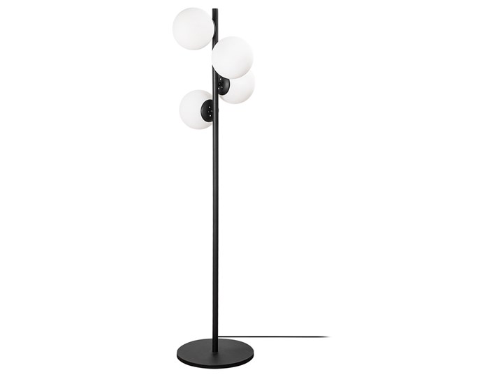 SELSEY Lampa podłogowa Spinoza 130 cm czarno-biała Lampa z kloszem Metal Kolor Czarny