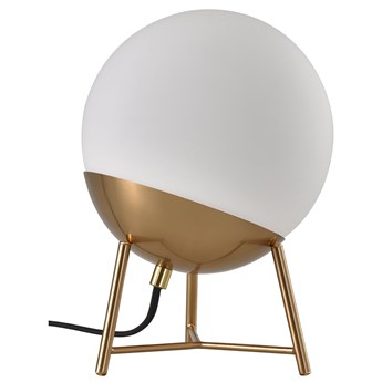 Lampa stołowa klosz szklany biały podstawa złota Ø20x26 cm