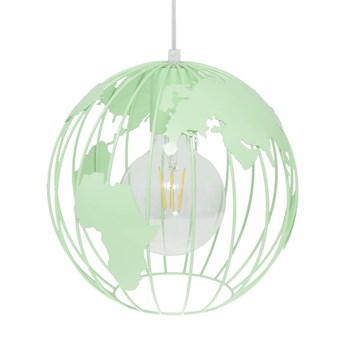 Seledynowa lampa dziecięca pastel Globus