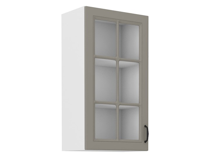 Szafka Wisząca z Szybą Kuchenna 40x90 cm STILO Gliniasty Szary/Biały