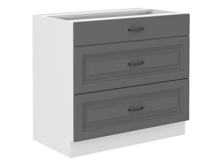 Szafka Kuchenna 3 Szuflady 80 cm STILO Szary/Biały