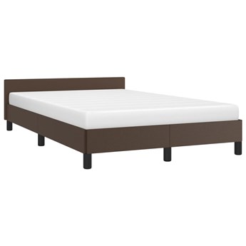 vidaXL Rama łóżka z zagłówkiem, brązowe, 120x200 cm, sztuczna skóra