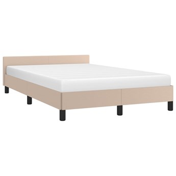 vidaXL Rama łóżka z zagłówkiem, cappuccino, 120x200 cm, sztuczną skórą