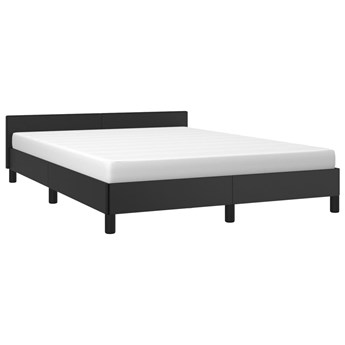 vidaXL Rama łóżka z zagłówkiem, czarna, 140x190 cm, sztuczną skórą