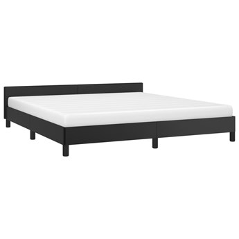 vidaXL Rama łóżka z zagłówkiem, czarna, 160x200 cm, sztuczną skórą