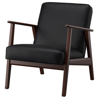 IKEA EKENÄSET Fotel, Jonsbyn czarny, Wysokość oparcia: 46 cm