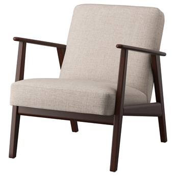 IKEA EKENÄSET Fotel, Kilanda jasnobeżowy, Wysokość oparcia: 46 cm