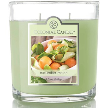 Sojowa świeca zapachowa w szkle 2 knoty Colonial Candle 269 g - Ogórek Melon Cucumber Melon