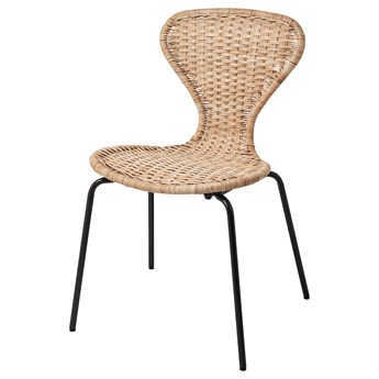 IKEA ÄLVSTA Krzesło, wykonano ręcznie rattan/Sefast czarny, Przetestowano dla: 110 kg