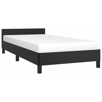 vidaXL Rama łóżka z zagłówkiem, czarna, 100x200 cm, sztuczną skórą