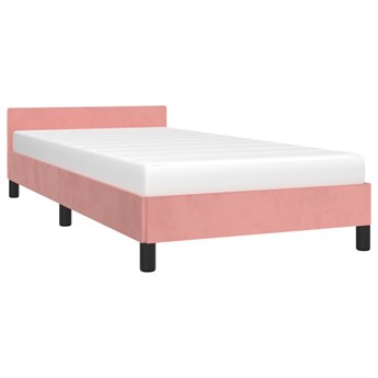 vidaXL Rama łóżka z zagłówkiem, różowa, 90x200 cm, aksamitna