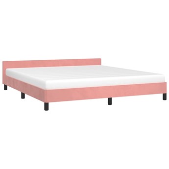 vidaXL Rama łóżka z zagłówkiem, różowa, 180x200 cm, aksamitna