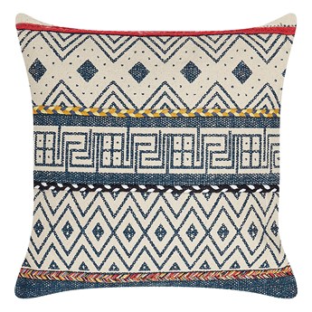 Beliani Poduszka dekoracyjna wielokolorowa bawełniana 50 x 50 cm nadruk geometryczny wzór boho poszewka