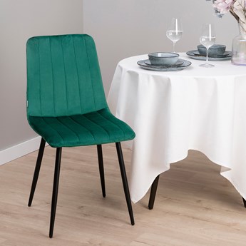 Krzesło GOLICK welurowe zielone 44x57x88 cm - Homla