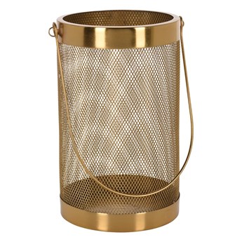 Lampion z uchwytem na podgrzewacz DESK GOLD 15,5x15,5x25,5cm - Homla