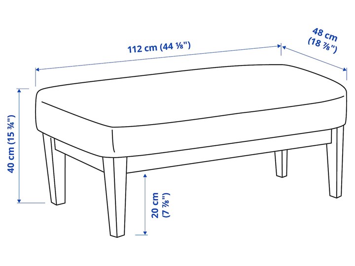 IKEA EKENÄSET Ława, Kilanda jasnobeżowy, 112 cm Styl Vintage