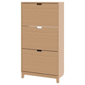 IKEA STÄLL Szafka na buty, 3 przegrody, okl dęb, 79x29x148 cm