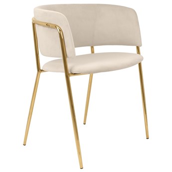 Welurowe krzesło do jadalni w stylu glamour Delta