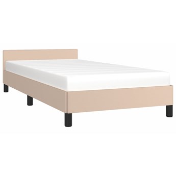 vidaXL Rama łóżka z zagłówkiem, cappuccino, 100x200 cm, sztuczną skórą