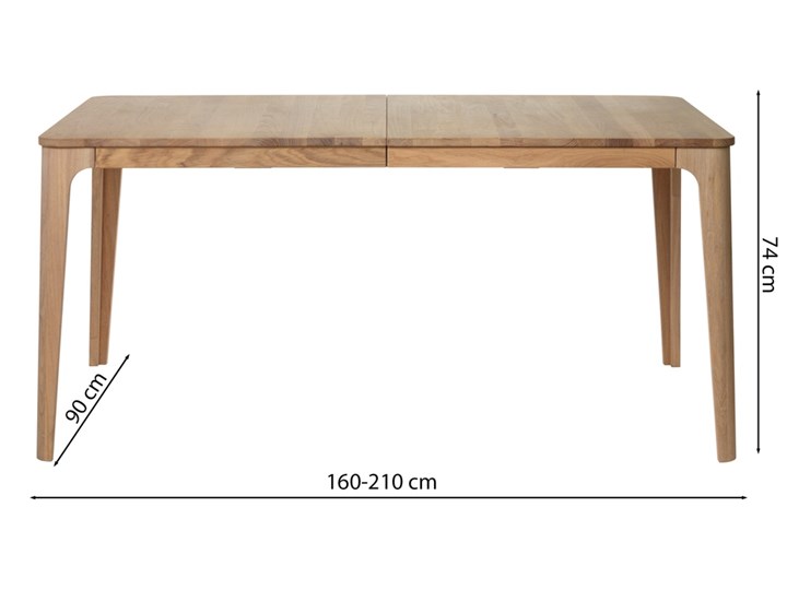 SELSEY Stół rozkładany Borisee 90x160-210 cm dąb Styl Skandynawski Drewno Wysokość 74 cm Rozkładanie Rozkładane